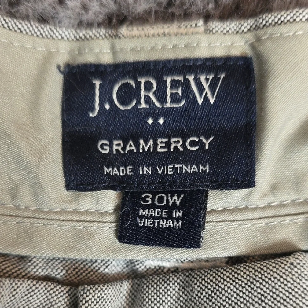 J. Crew Gramercy Gray Flat Front Cotton Shorts Size 30